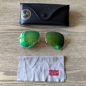 Rayban Aviator Green mirror sunglasses